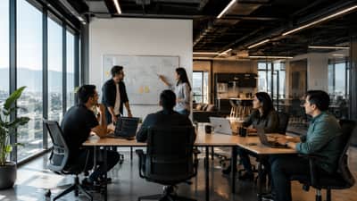 Equipo de OnceDev planificando un proyecto