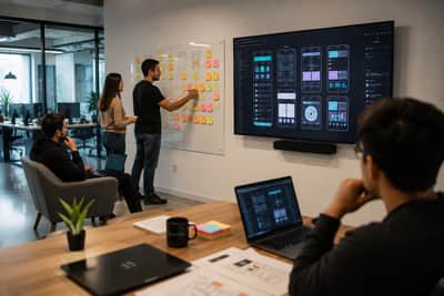 Equipo de OnceDev diseñando una solución segura