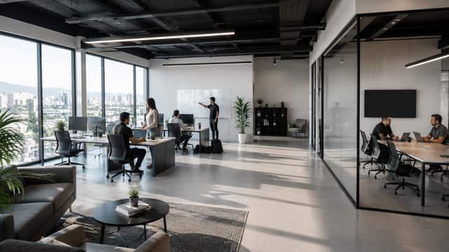 Oficinas de OnceDev y su equipo trabajando